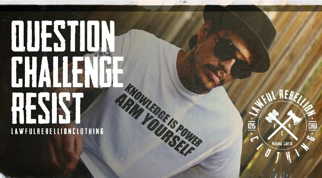 Question, Challenge, Resist: Knowledge is Power, Arm Yourself tee